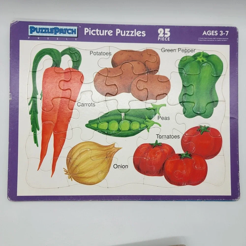 90s Puzzle Patch Picture‎ Puzzles Frame Tray 25 Pieces Age 3-7 3pc